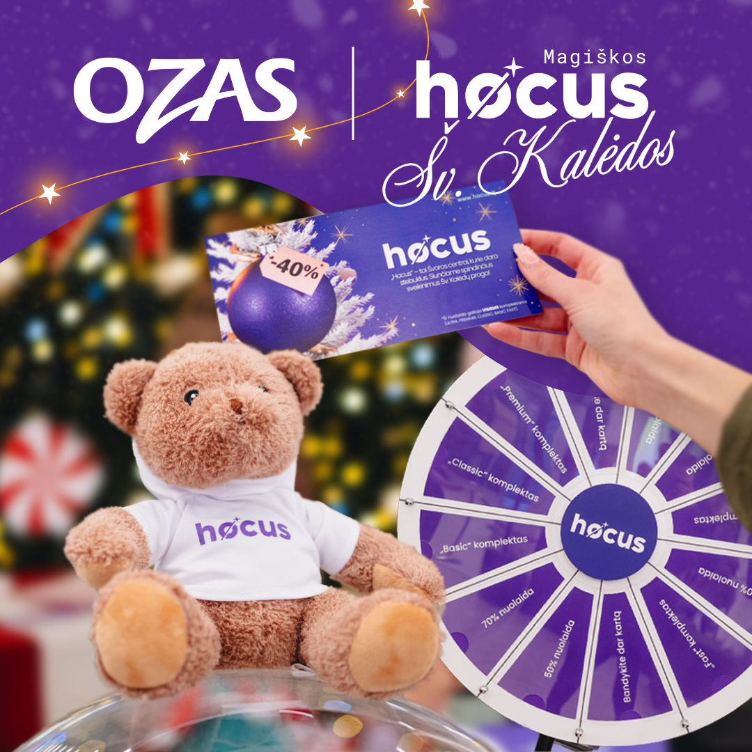 „HOCUS“ Kalėdų magijos šventė persikelia į PC „Ozas“ – pramogos ir prizai visą dieną